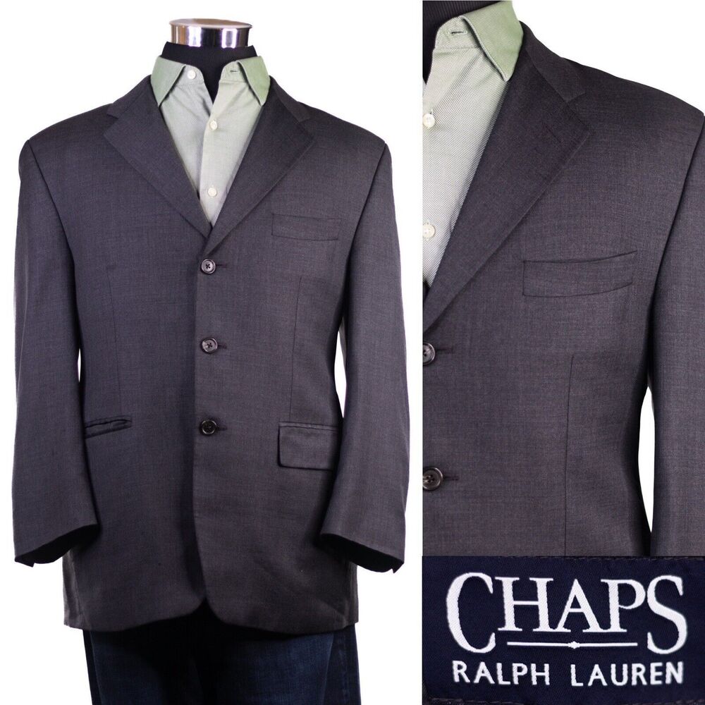 Men’s Chaps Ralph Lauren 3-Button Jacket Wool/Cashmere Coat Blazer 42S One Vent